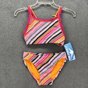 THE FINALS Bikini‎ Set women XXS Pink orange Striped Swimsuit Funkies Swimwear